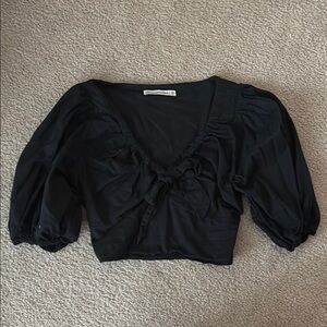 “Abercrombie & fitch”: Tie-Front Puff Sleeve Top